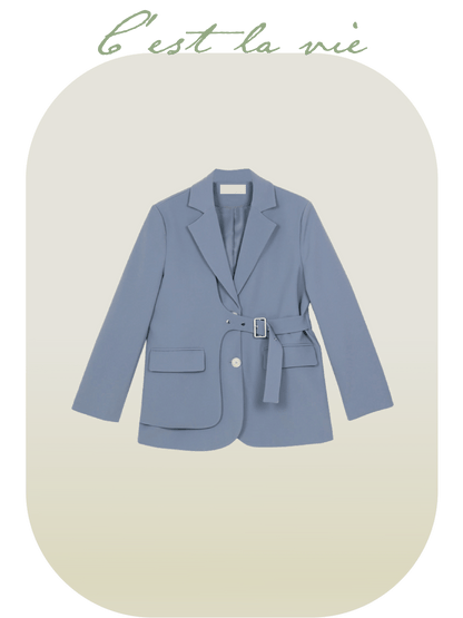 Side Belt Designed Jacket - LOVE POMME POMME