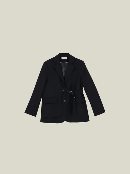 Side Belt Designed Jacket - LOVE POMME POMME