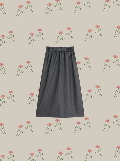 Side Button Pleats Skirt - LOVE POMME POMME