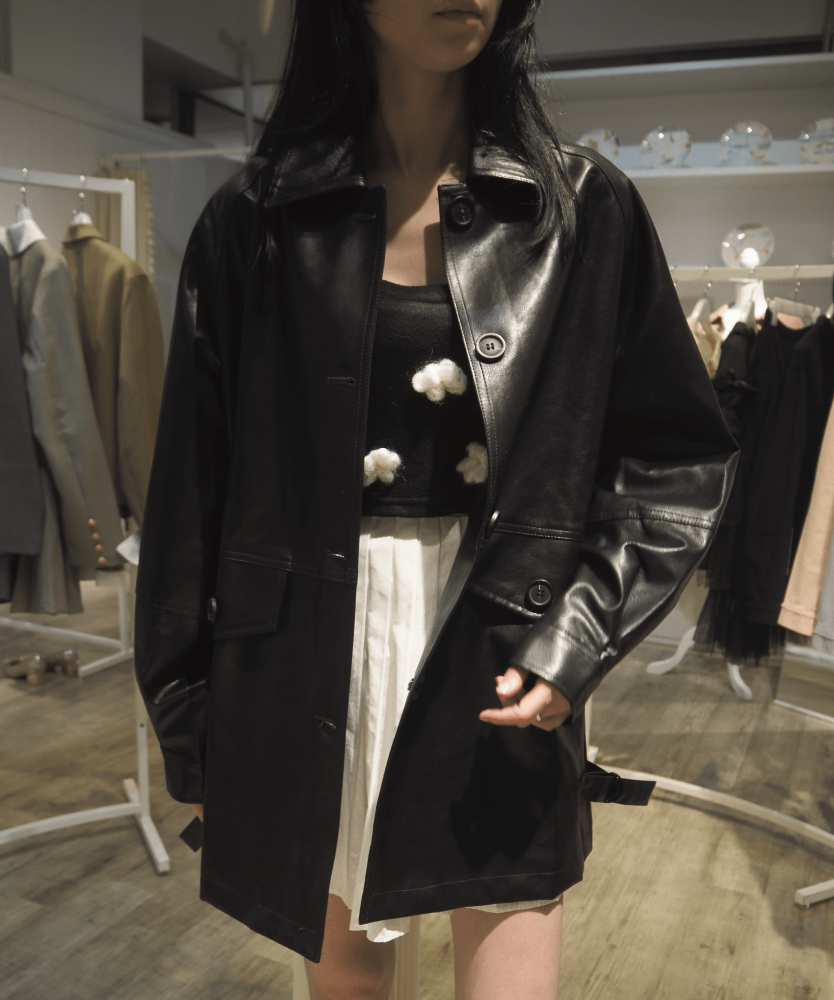 Silhouette Pu Leather Jacket - LOVE POMME POMME