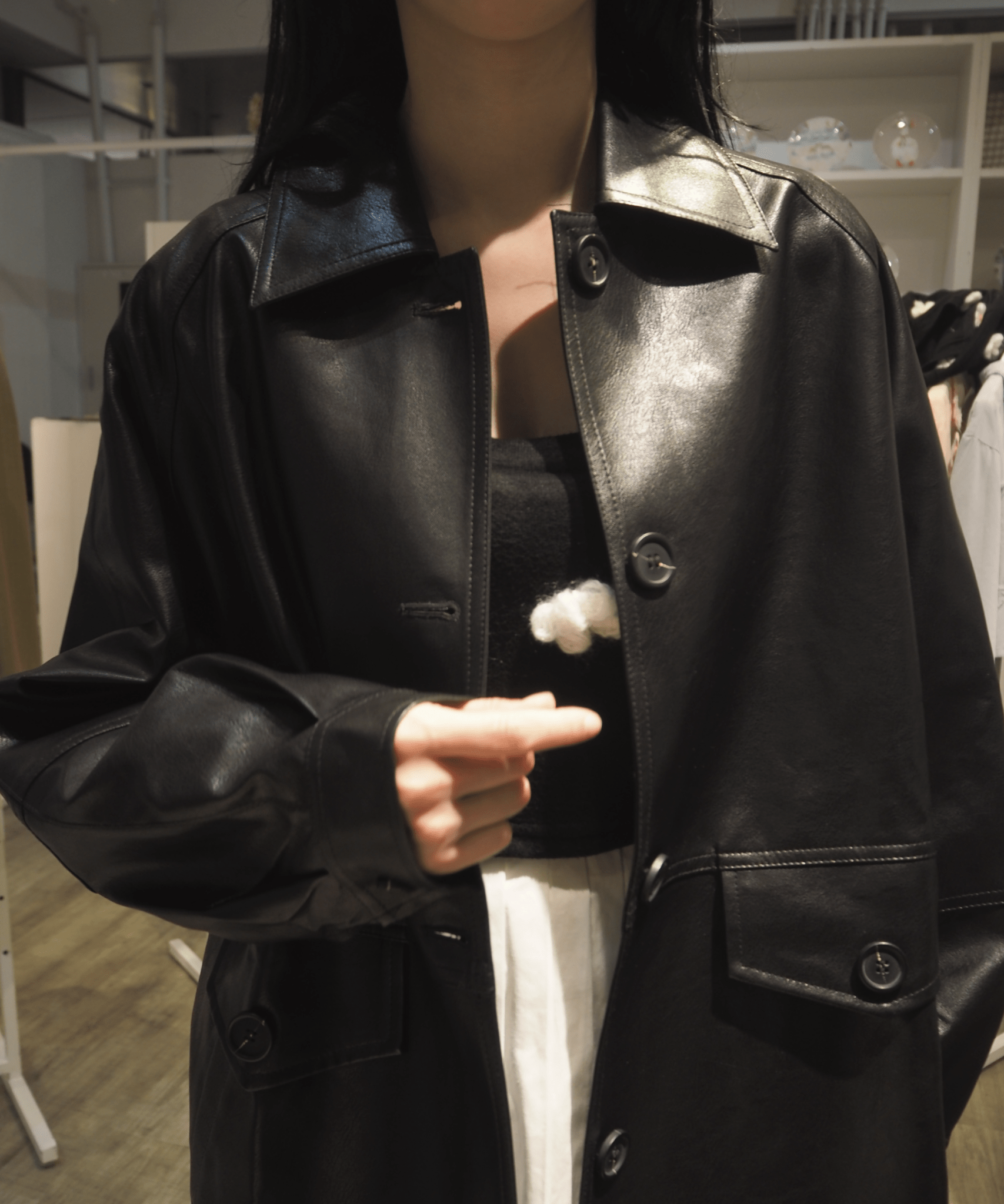 Silhouette Pu Leather Jacket - LOVE POMME POMME