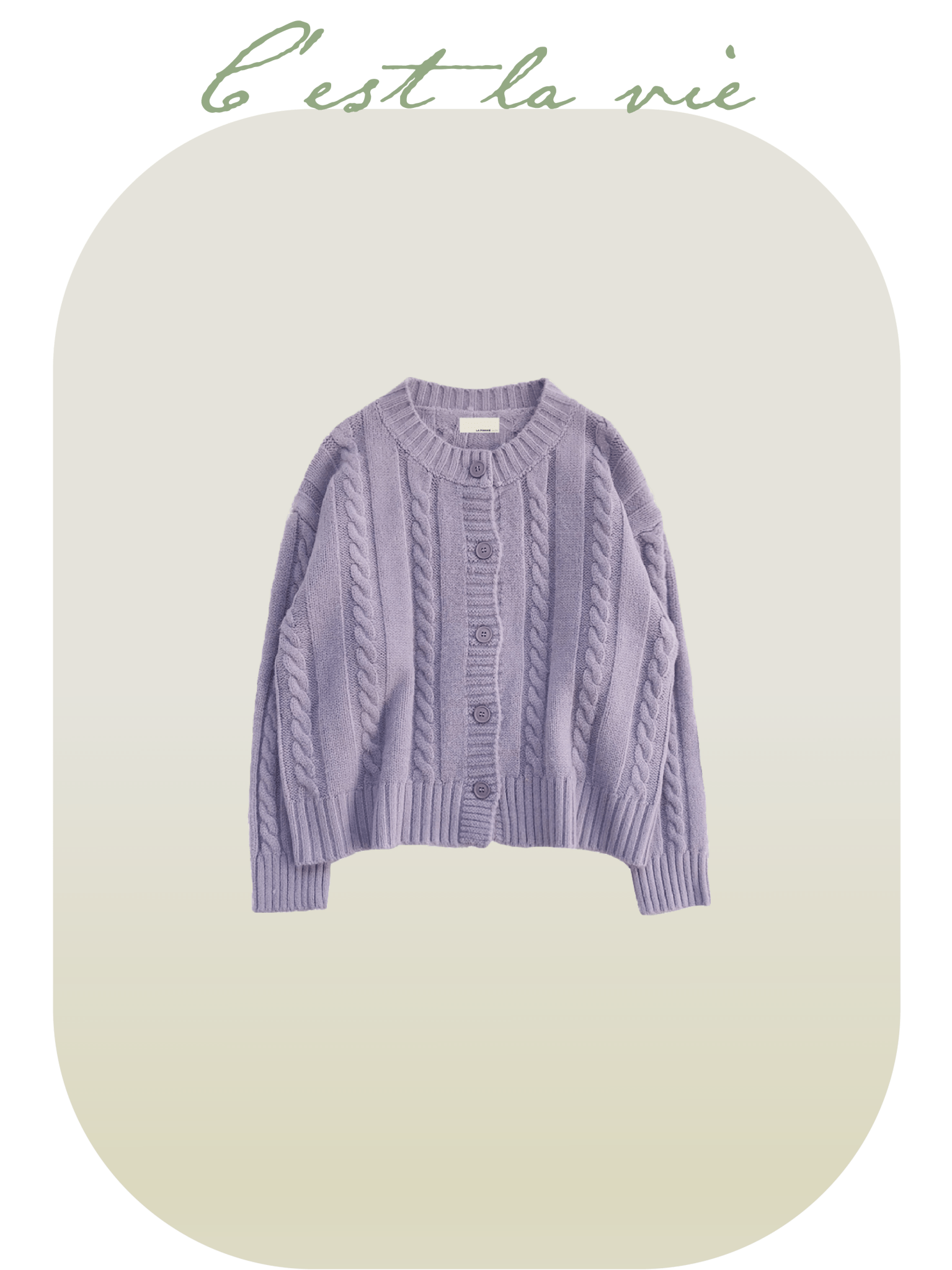 Simple Cable Knit Cardigan - LOVE POMME POMME