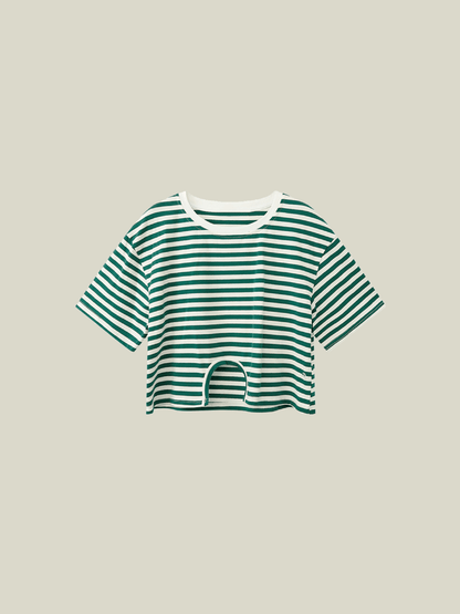 Simple Wasited Stripe T - LOVE POMME POMME