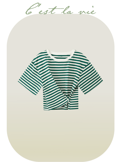 Simple Wasited Stripe T - LOVE POMME POMME