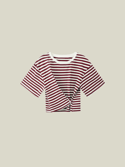 Simple Wasited Stripe T - LOVE POMME POMME