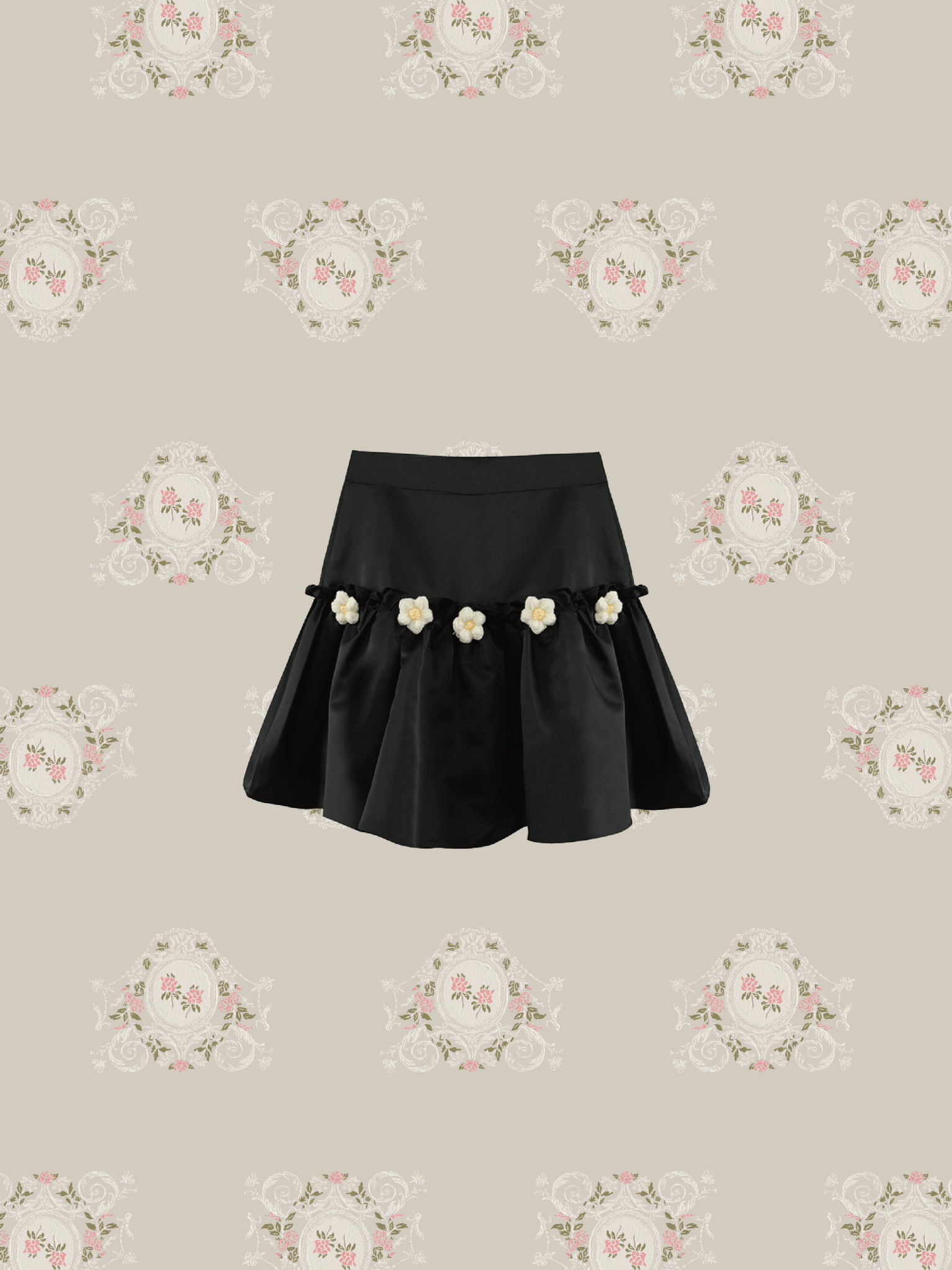 Spangle Flower Ruffle Skirt - LOVE POMME POMME