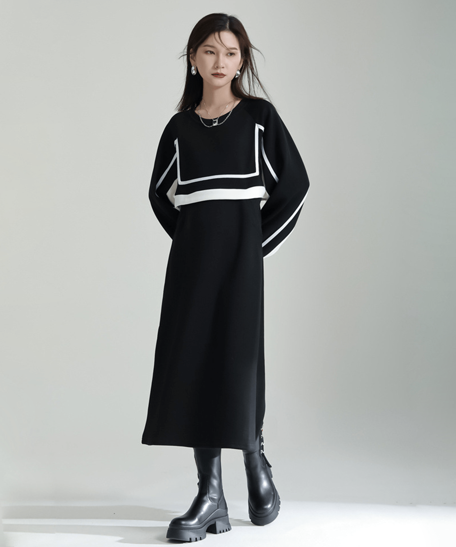 Square Pullover Long Onepiece - LOVE POMME POMME