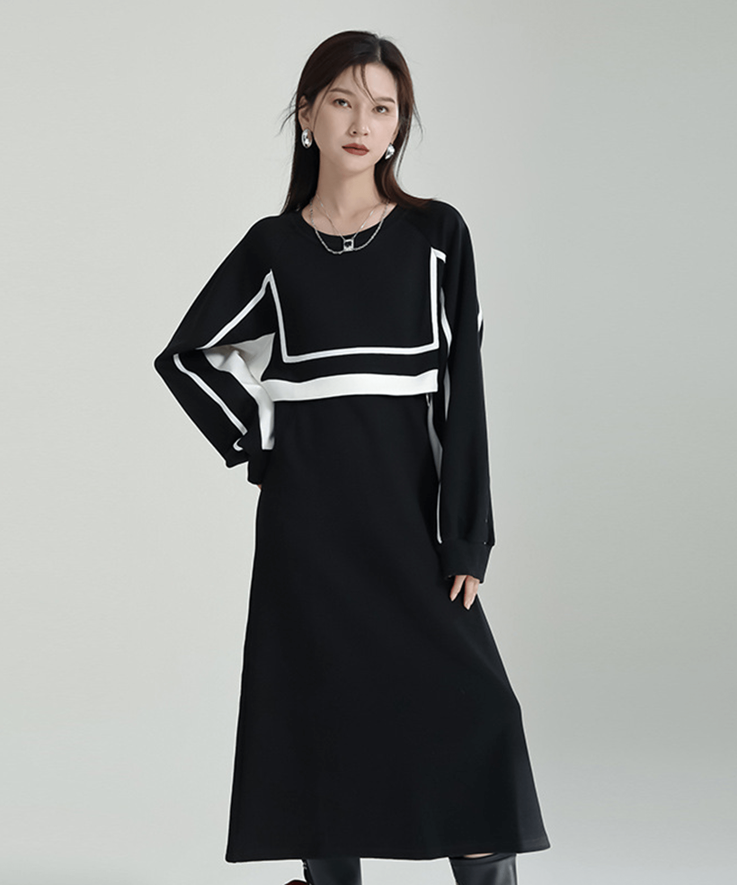 Square Pullover Long Onepiece - LOVE POMME POMME