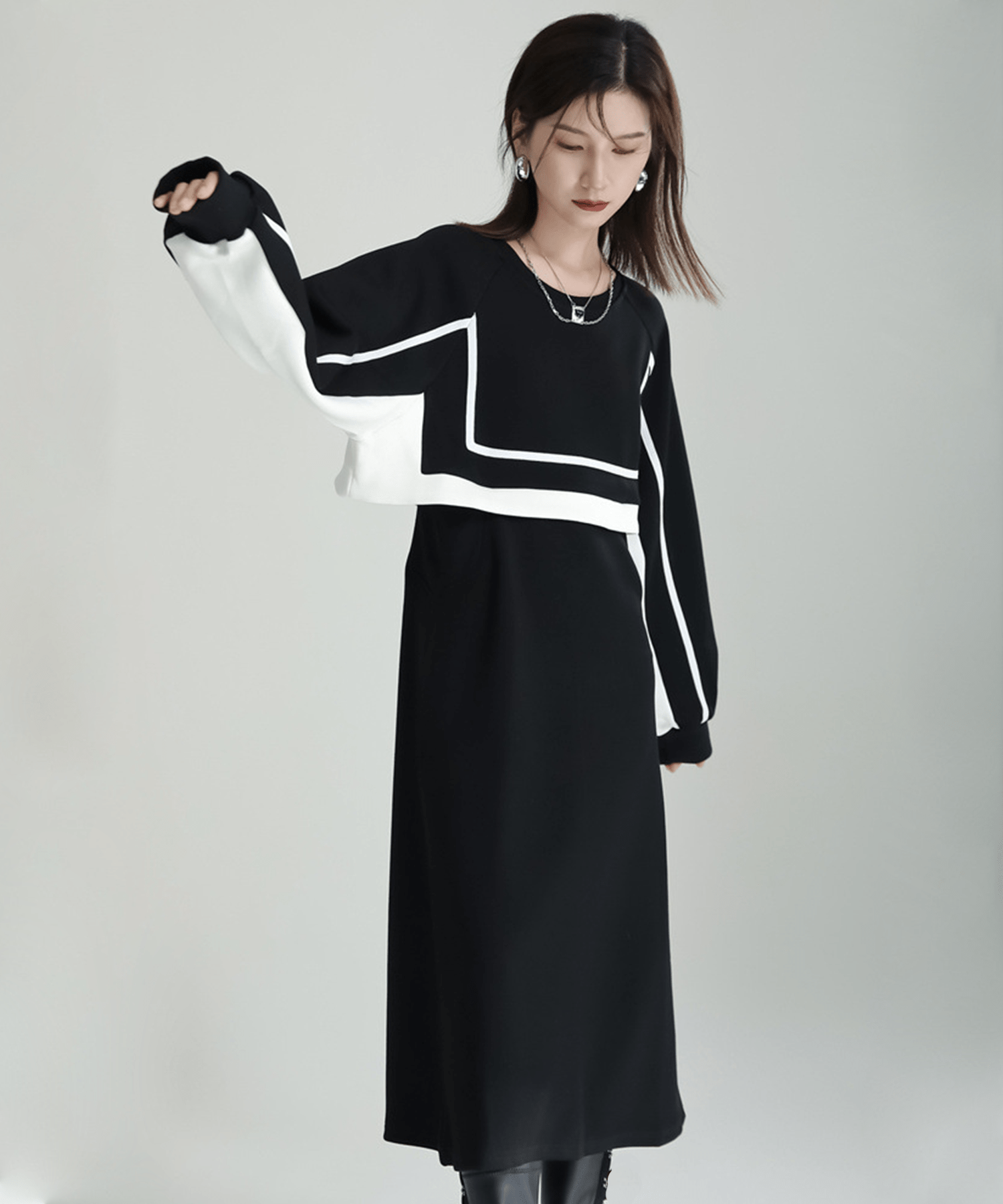 Square Pullover Long Onepiece - LOVE POMME POMME