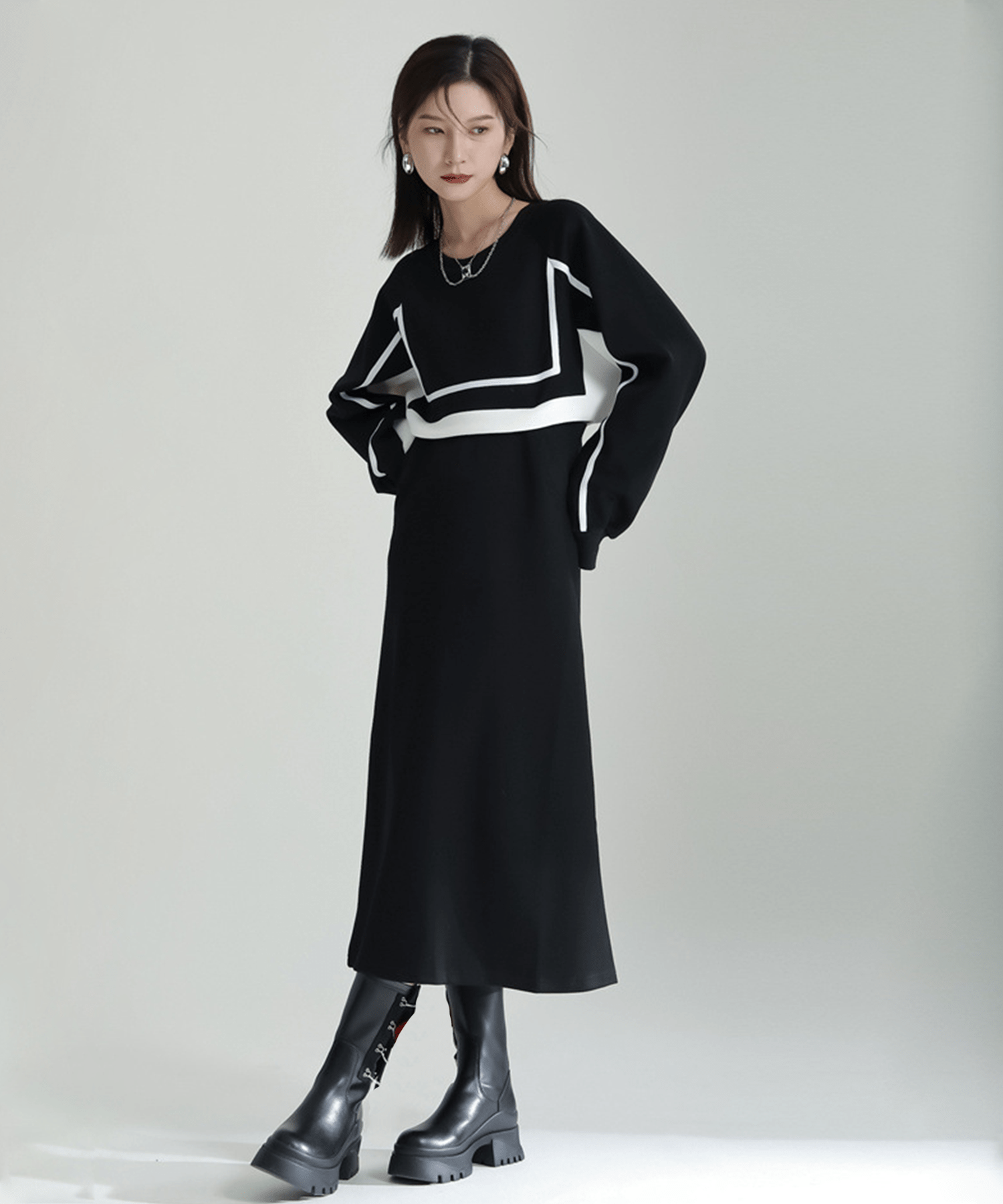 Square Pullover Long Onepiece - LOVE POMME POMME