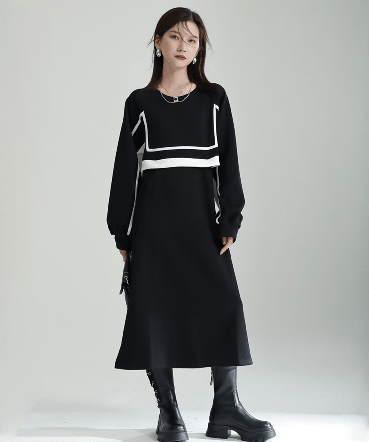Square Pullover Long Onepiece - LOVE POMME POMME