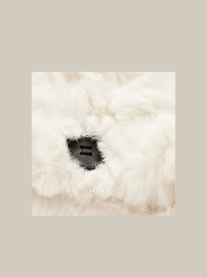 Stand Collar Fur Long Coat - LOVE POMME POMME