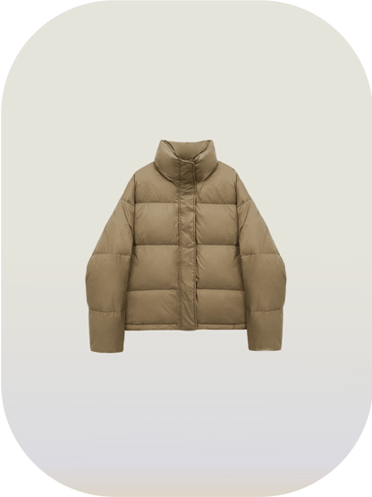 Stand Collar Short Down Jacket - LOVE POMME POMME