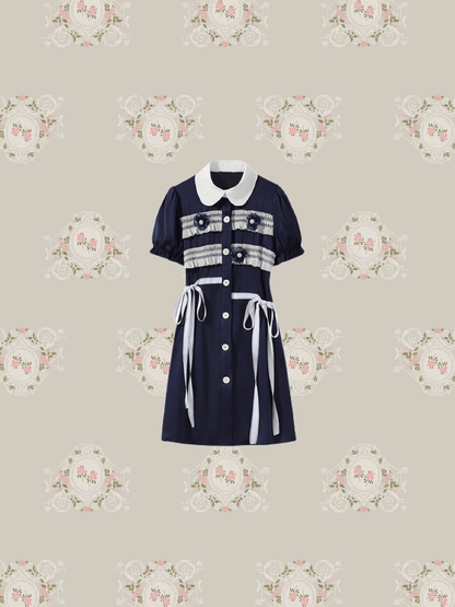 Stereoscopic Flower Baby Collar Dress - LOVE POMME POMME