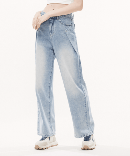 Straight Cut Jeans With Side Seam Design - LOVE POMME POMME