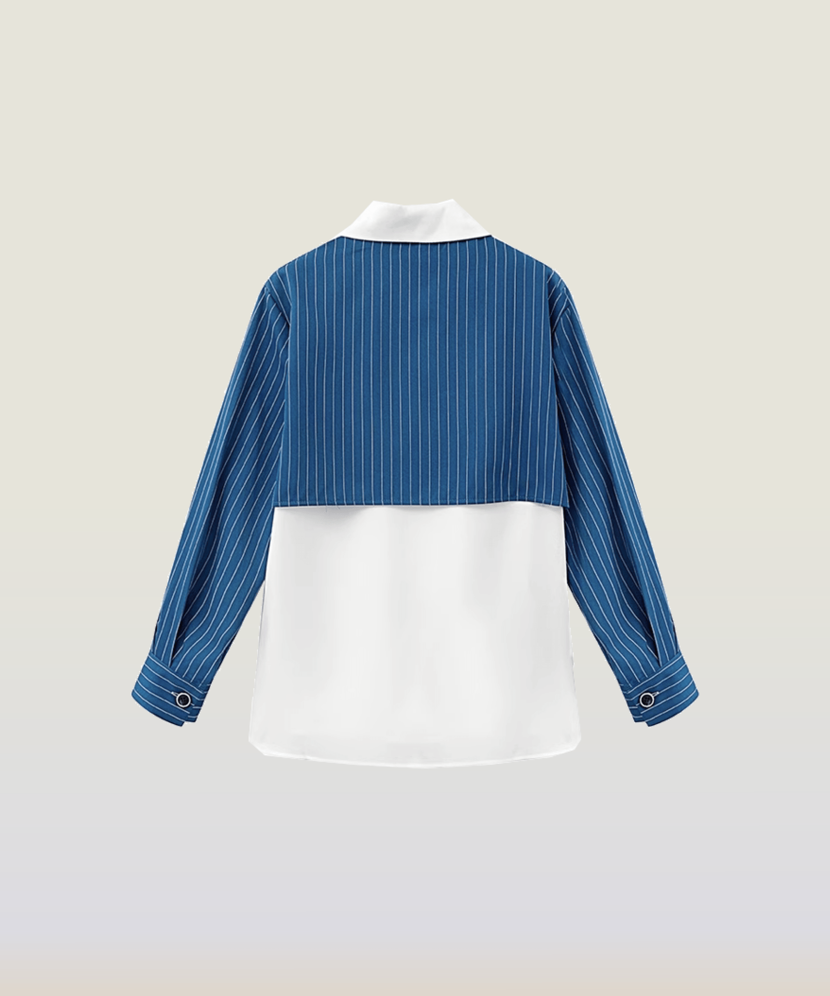 Stripe Cape Stitching Shirt - LOVE POMME POMME