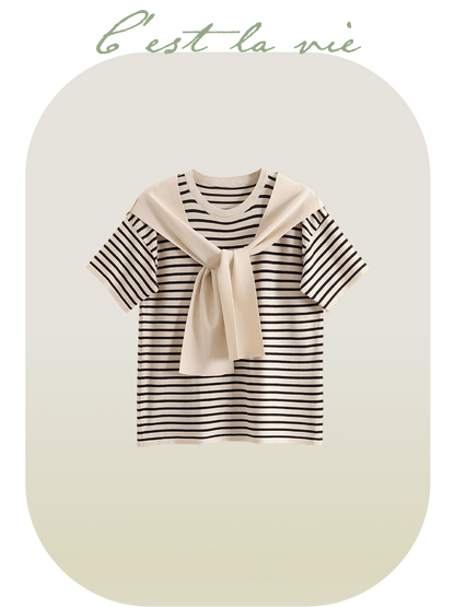 Stripe Docking Knit T - LOVE POMME POMME