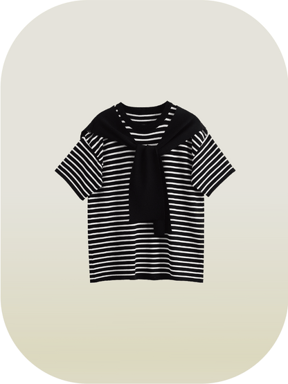 Stripe Docking Knit T - LOVE POMME POMME