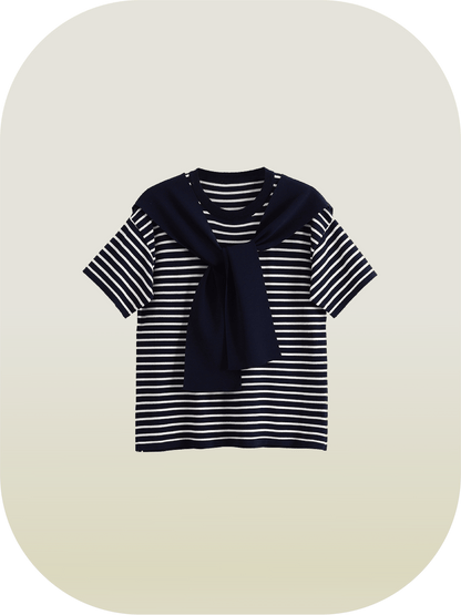 Stripe Docking Knit T - LOVE POMME POMME