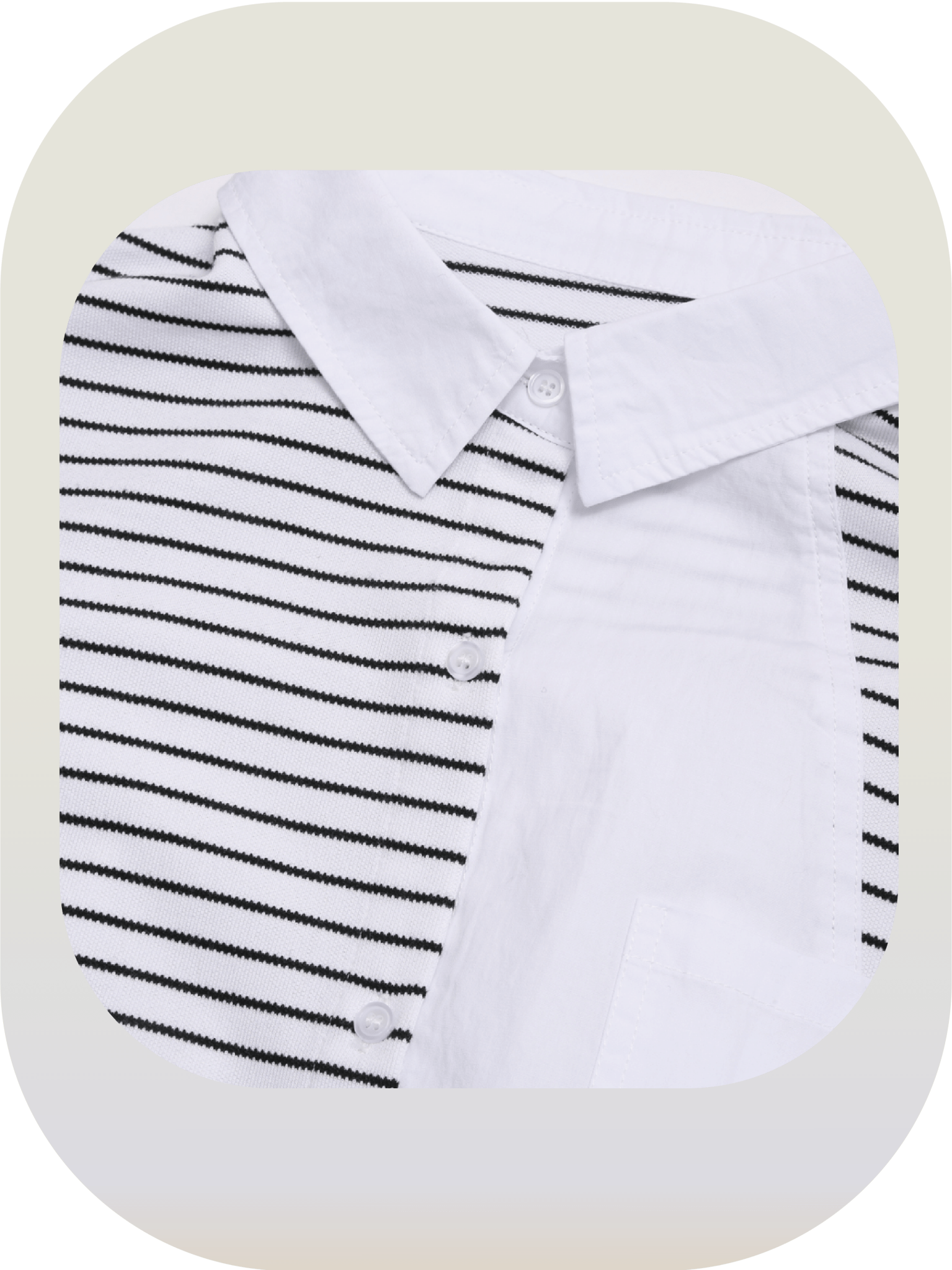 Stripe Patchwork Design Shirt - LOVE POMME POMME