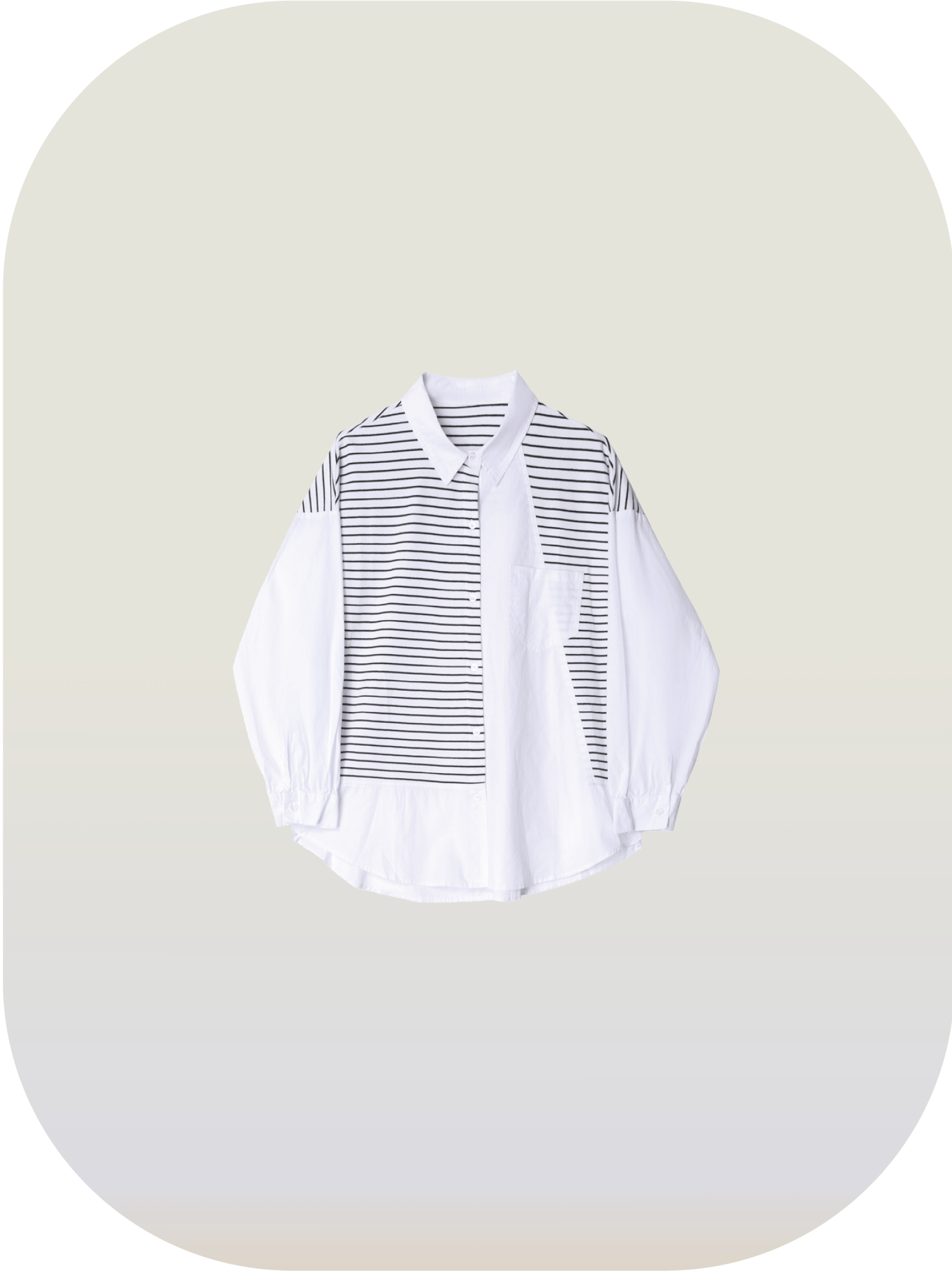 Stripe Patchwork Design Shirt - LOVE POMME POMME