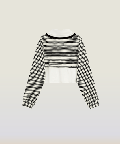 Stripe Top Patchwork Shirt - LOVE POMME POMME