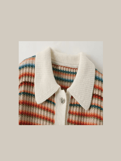 Striped Heart Button Cardigan - LOVE POMME POMME