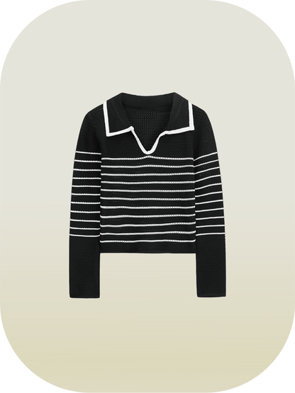 Striped Line Knit Top - LOVE POMME POMME