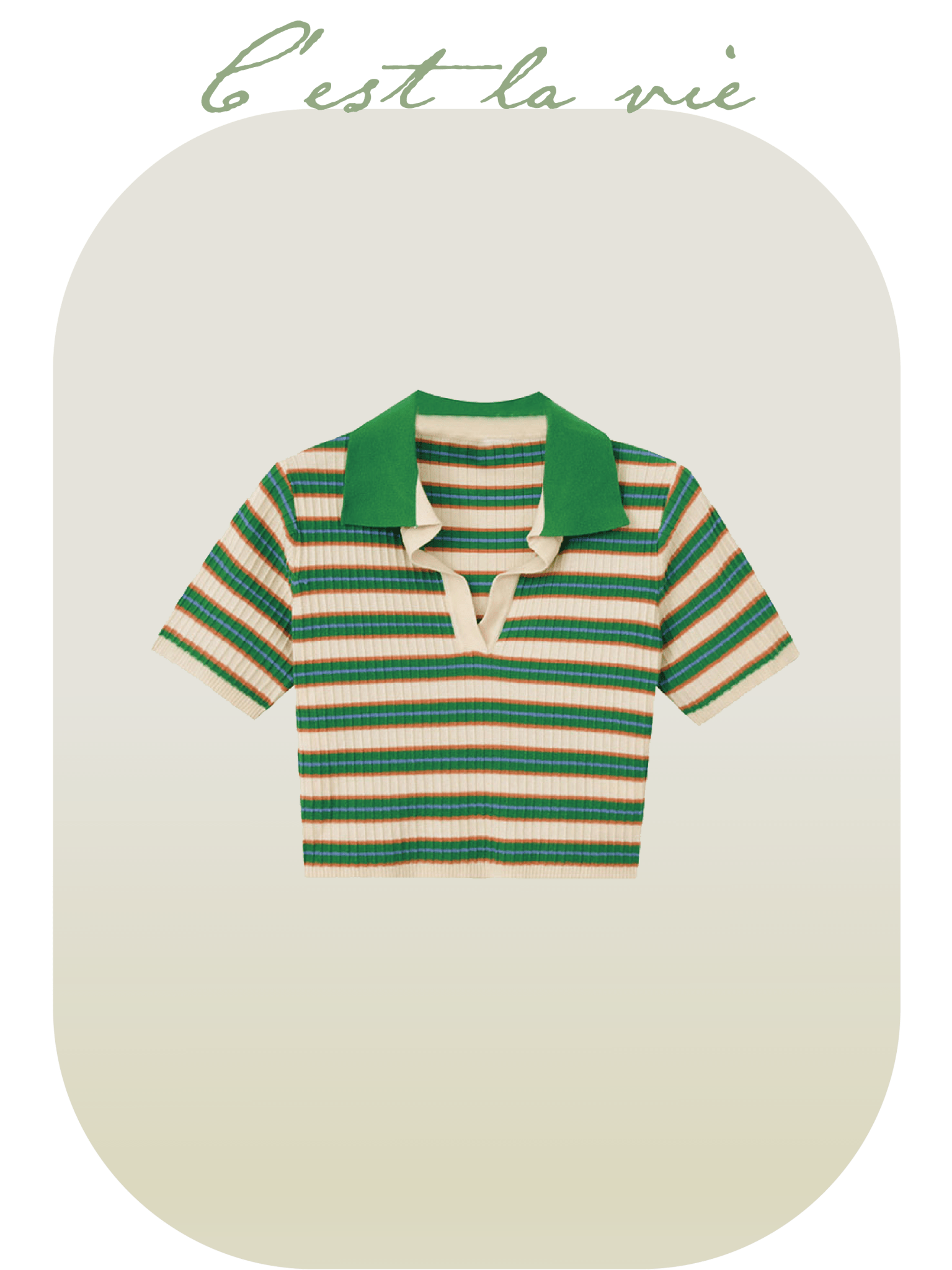 Striped Polo Collar Short T - LOVE POMME POMME