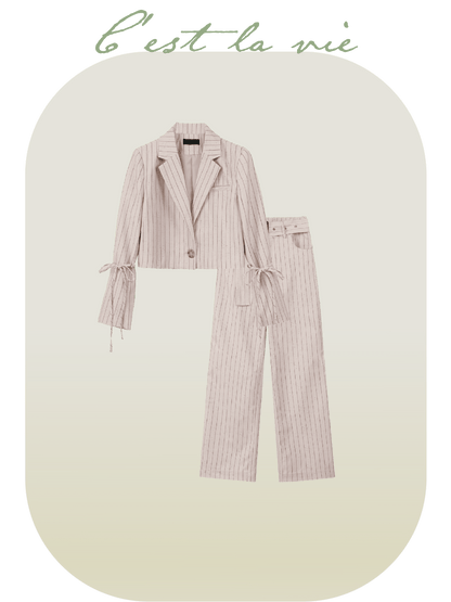 Striped Short Suit Set-up - LOVE POMME POMME