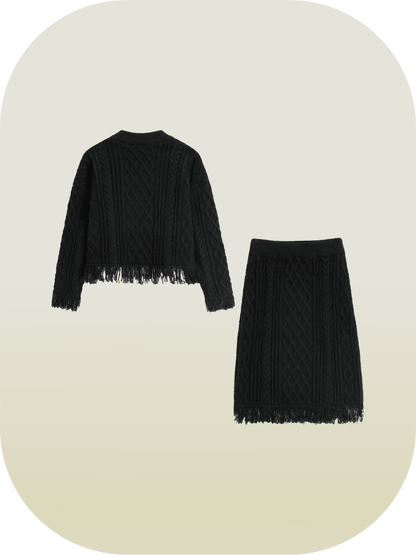 Tassel Knit Skirt Set-Up - LOVE POMME POMME