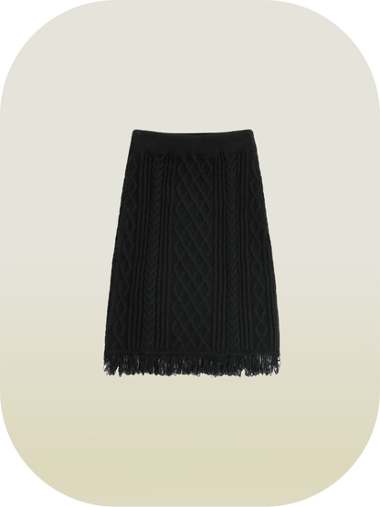 Tassel Knit Skirt Set-Up - LOVE POMME POMME