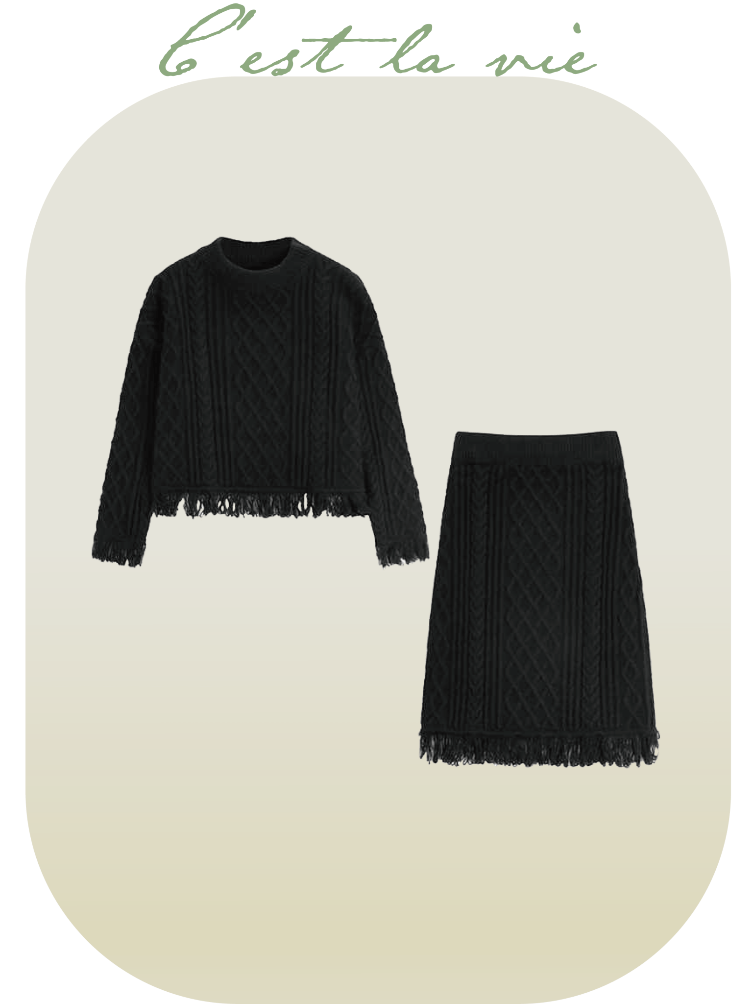 Tassel Knit Skirt Set-Up - LOVE POMME POMME