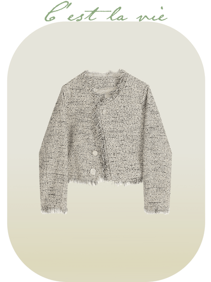 Tassel Tweed Jacket - LOVE POMME POMME
