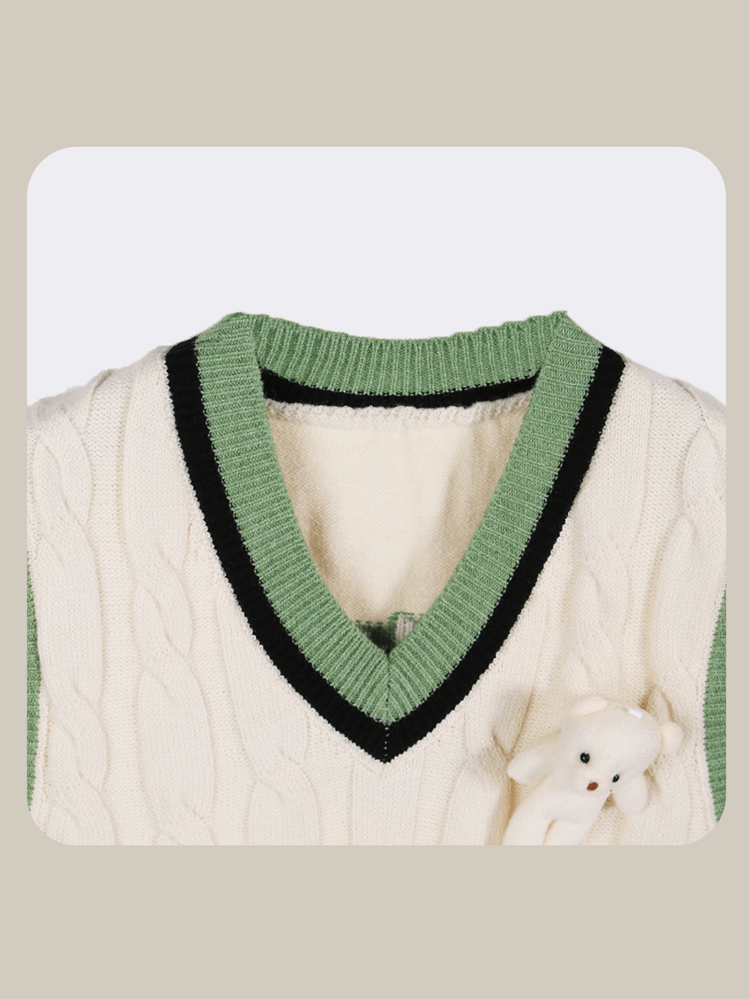 Toy Bear Decorate Knit Vest - LOVE POMME POMME