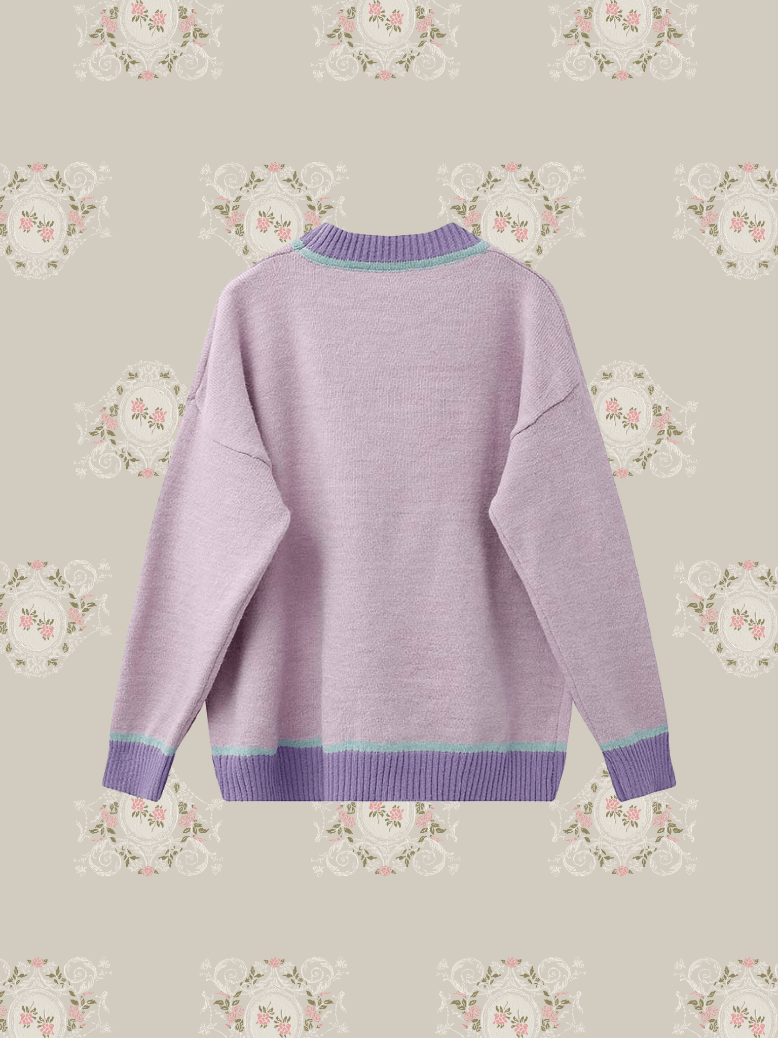 Tulip Pattern Round Collar Knit - LOVE POMME POMME