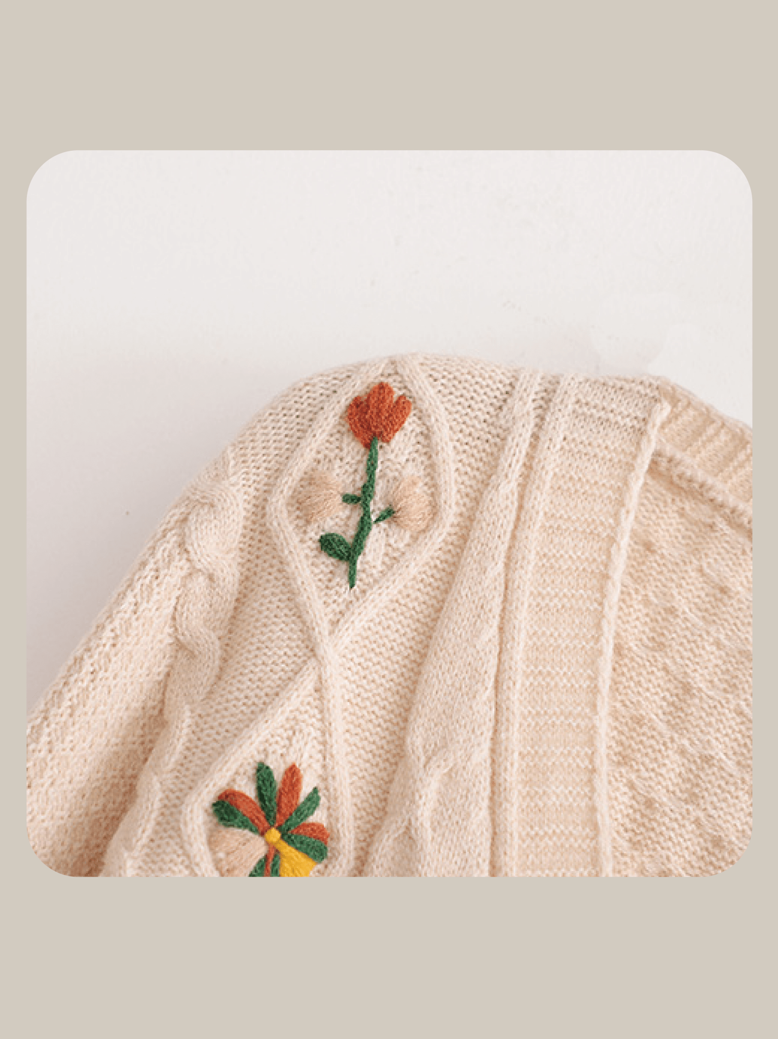 Twist Embroidered Knit Cardigan - LOVE POMME POMME