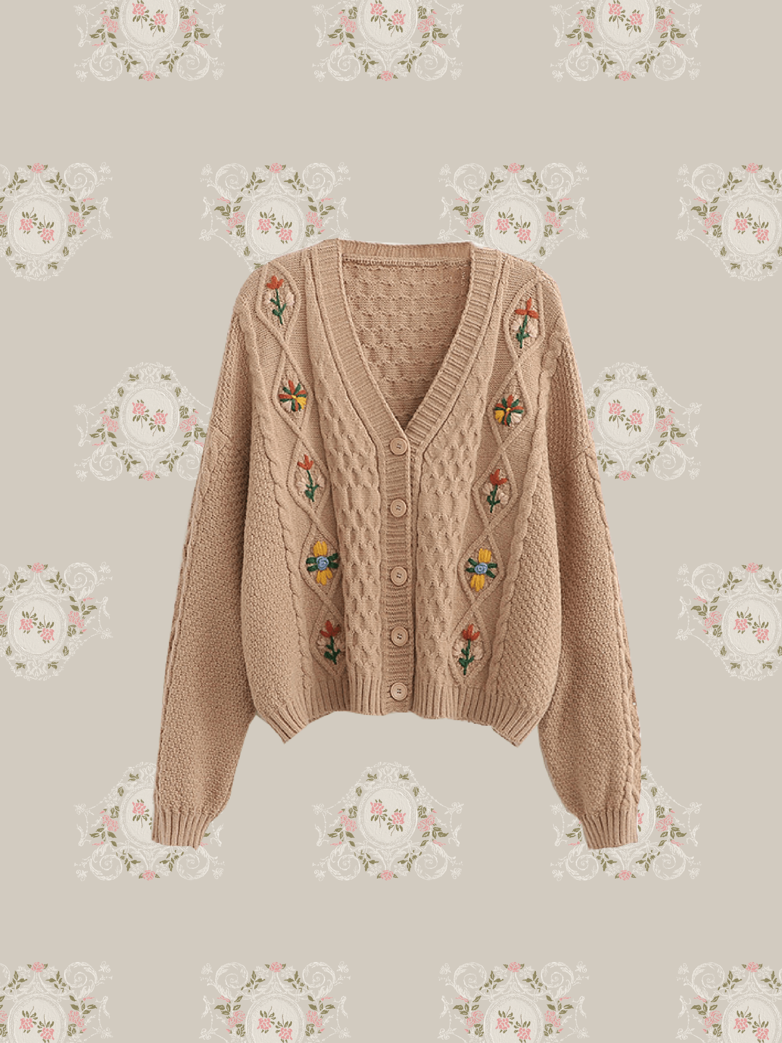 Twist Embroidered Knit Cardigan - LOVE POMME POMME