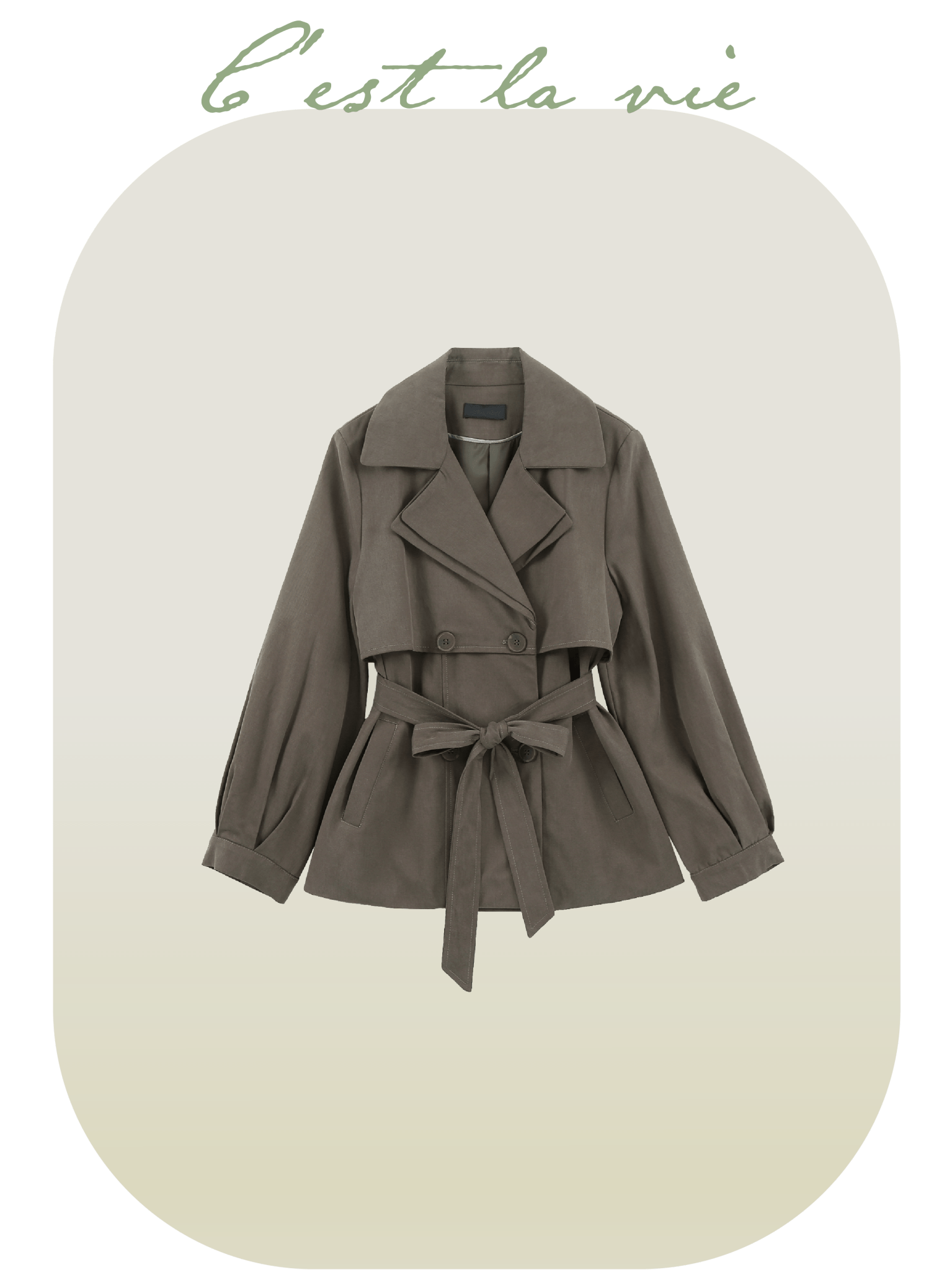 Two-Button Short Trench Coat - LOVE POMME POMME