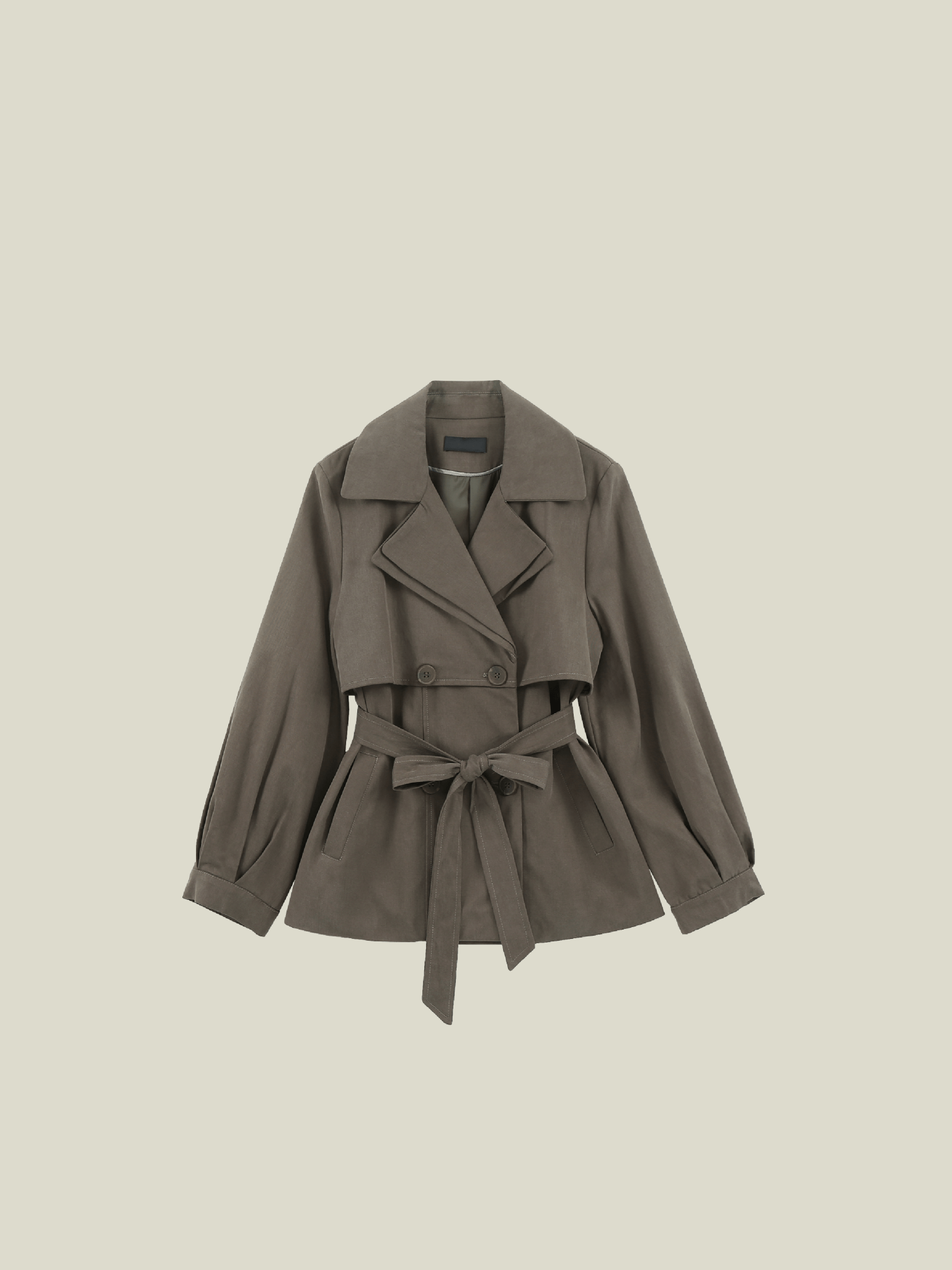 Two-Button Short Trench Coat - LOVE POMME POMME