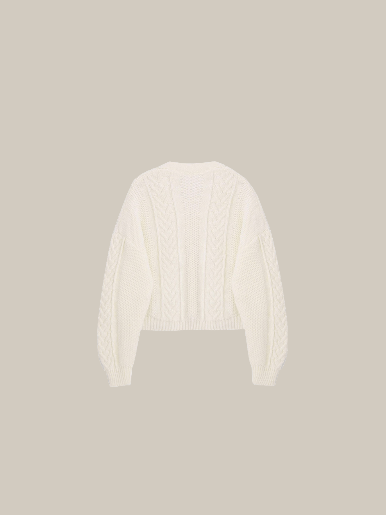 V-neck Ribbon Cable Knit Cardigan - LOVE POMME POMME