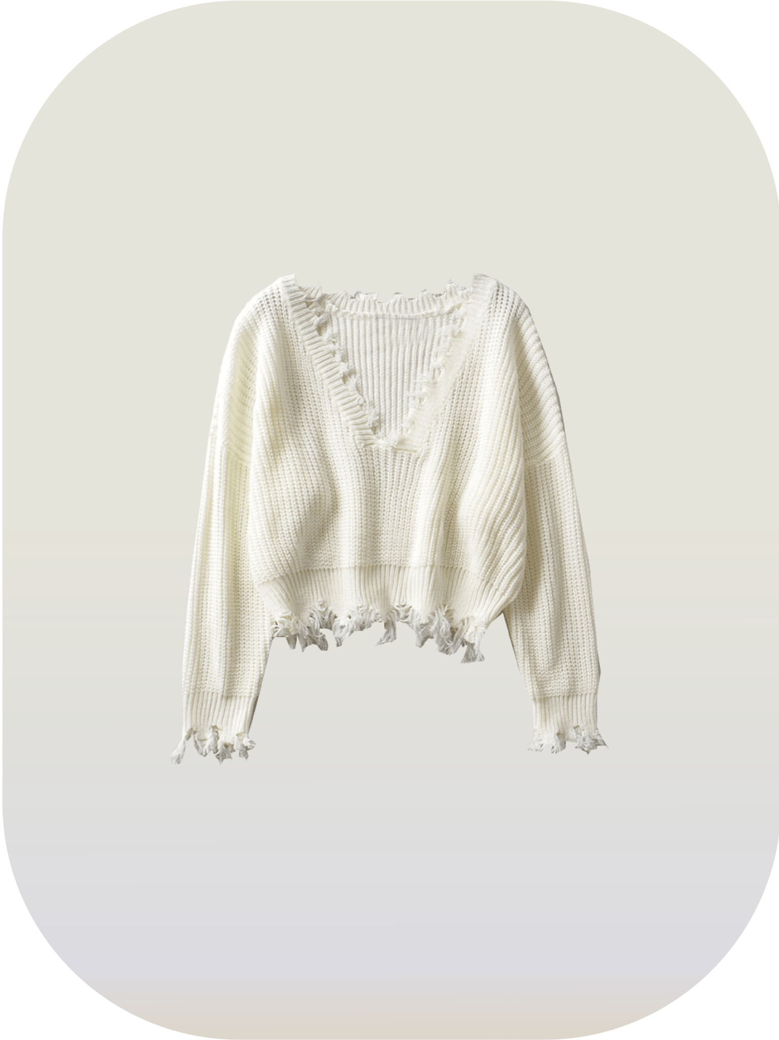 V-Neck Tassel Knit - LOVE POMME POMME