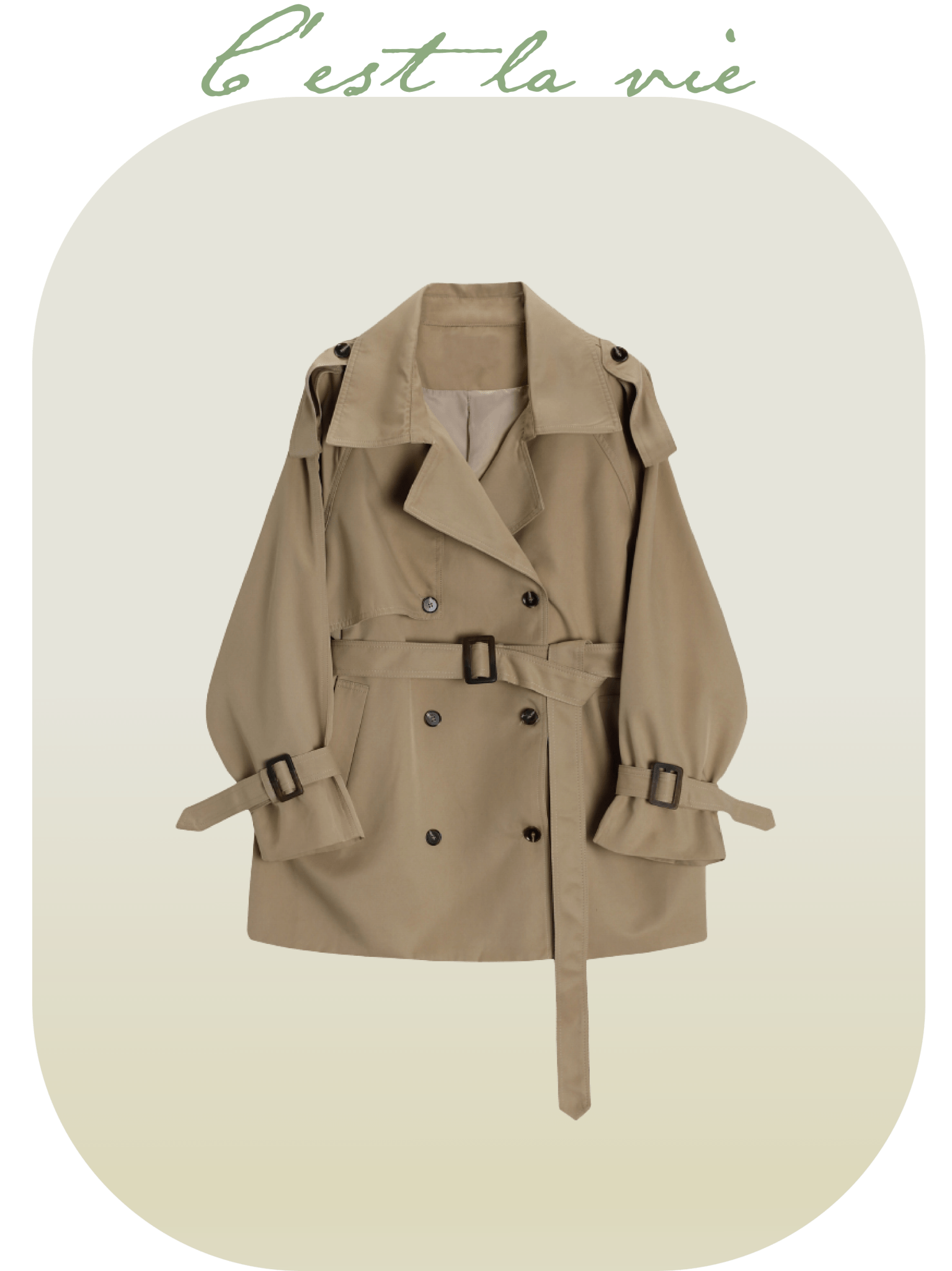 Vintage Belt Trench Coat - LOVE POMME POMME