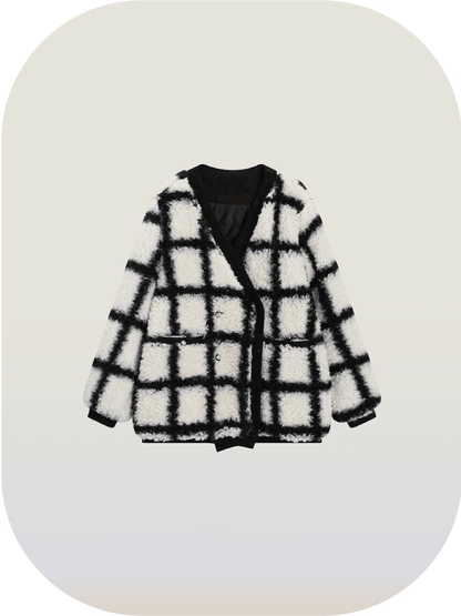 Vintage Block V-Neck Coat - LOVE POMME POMME