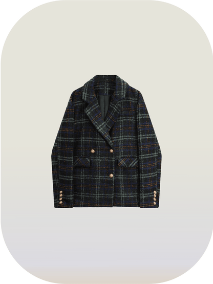 Vintage Check Down Coat - LOVE POMME POMME