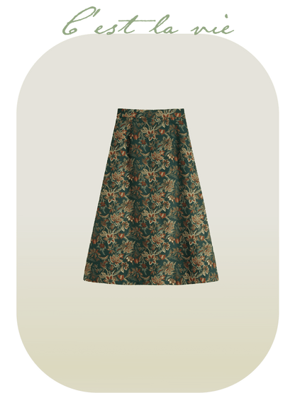 Vintage Print Long Skirt - LOVE POMME POMME